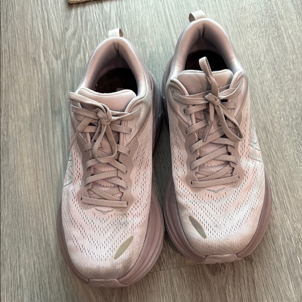 Hoka Pink Sneakers with Chunky Midsole and Mesh Upper